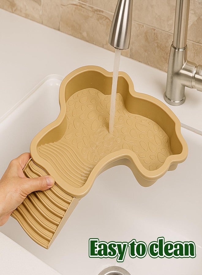 Zyghjort Large Reptile Water Bowl with Ramp, Thickened Non-Slip Feeding Dish & Bathing Pool for Turtle, Snake, Gecko, Bearded Dragons, Lizard Habitat Accessories - Image 4